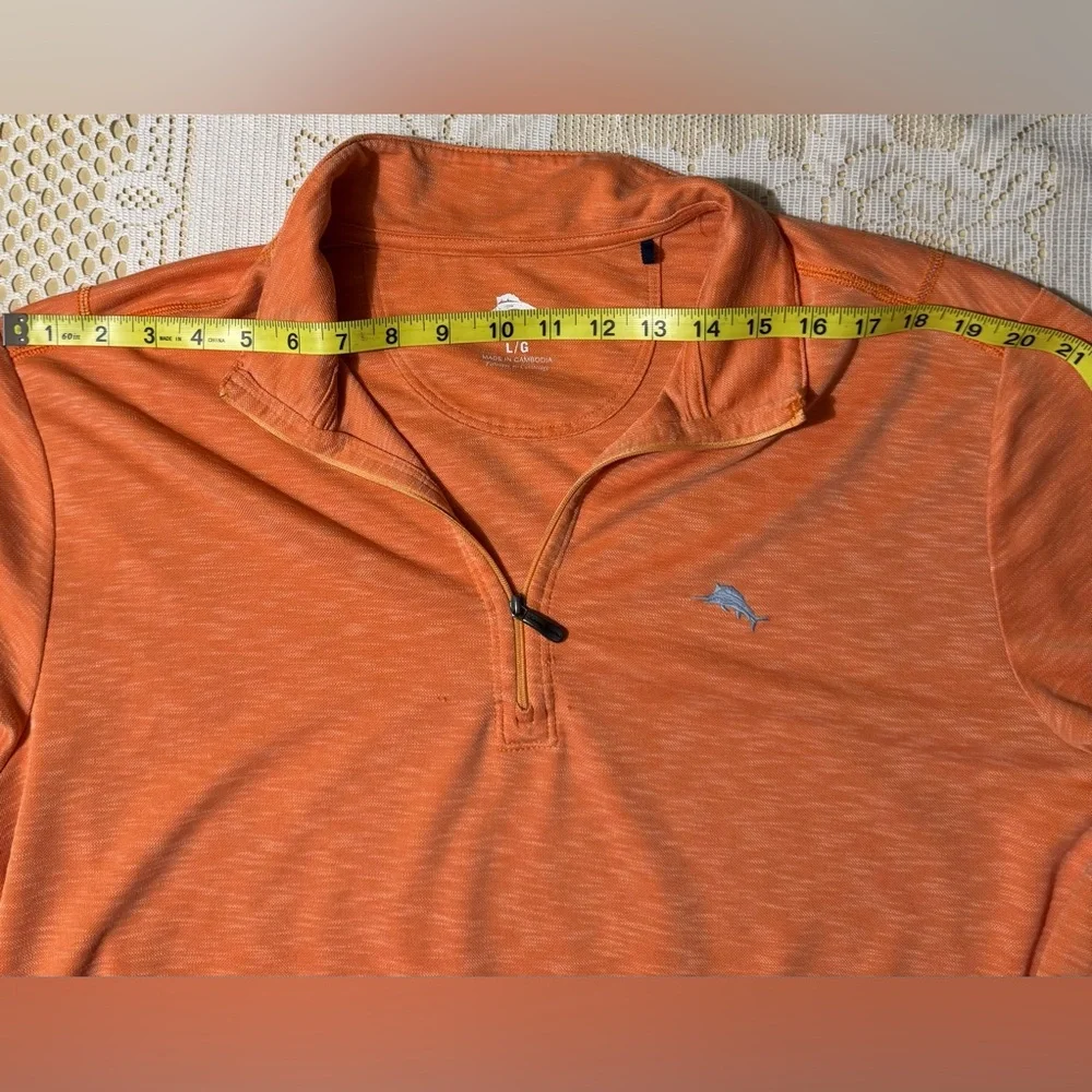 Tommy Bahama Men's Heather Orange Quarter-Zip Pullover
